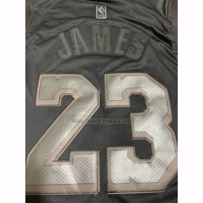 Camiseta Los Angeles Lakers Lebron James NO 23 MVP Negro